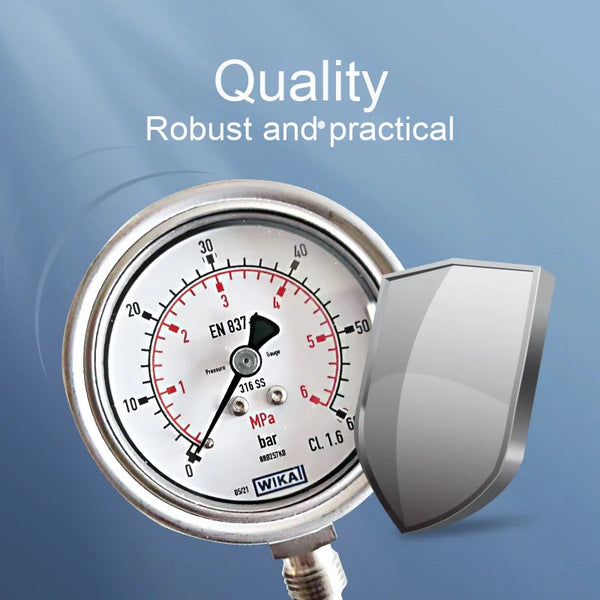 Wika All Stainless Steel Pressure Gauge 233.50 Series High Quality Brass Durable for Wika 233.50 Stainless Steel Pressure Gauge