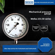 For Wika 233.50 Series All Stainless Steel 100mm Pressure Gauge Bottom Mounting Liquid Application