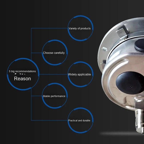 For Wika 233.50 Series All Stainless Steel 100mm Pressure Gauge Bottom Mounting Liquid Application