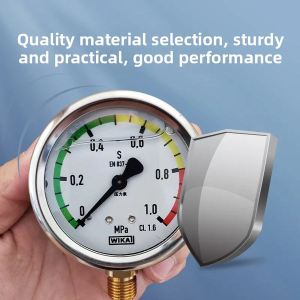 WIKAEN837 All Stainless Steel 100mm Bottom Mount Pressure Gauge 213.53 Series Germany Made Brass Material Germany for WIKA