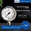 For WIKA Series 213.53 Digital Stainless Steel Pressure Gauge Bottom Mounting Brass Material for Barometers